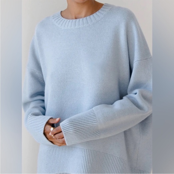 Commense 2 pieces Set Candy Floss Light Blue Maxi Skirt and Sweater XL NWT - Picture 2 of 7